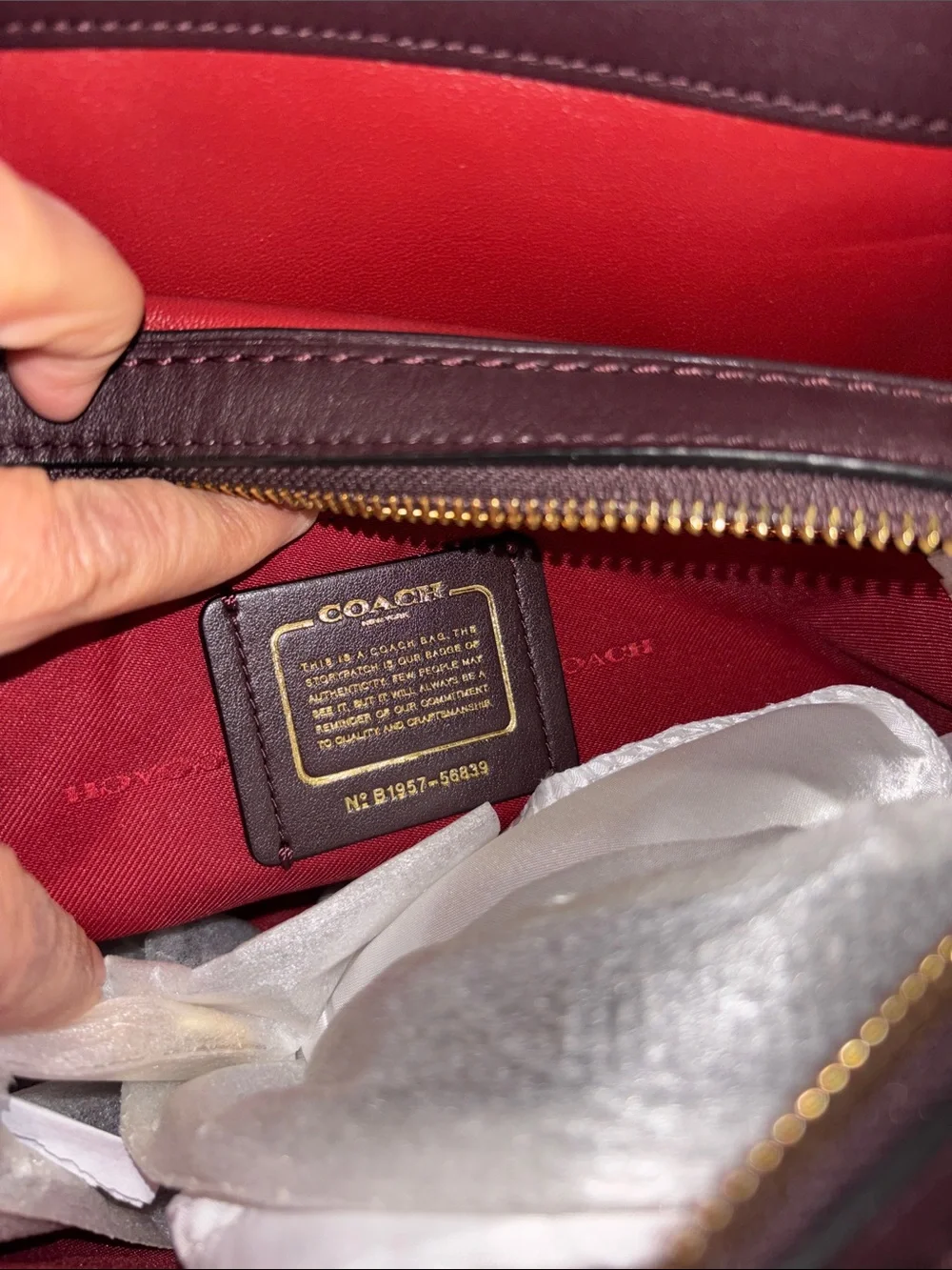 Coach Pebbled Leather Satchel in Wine